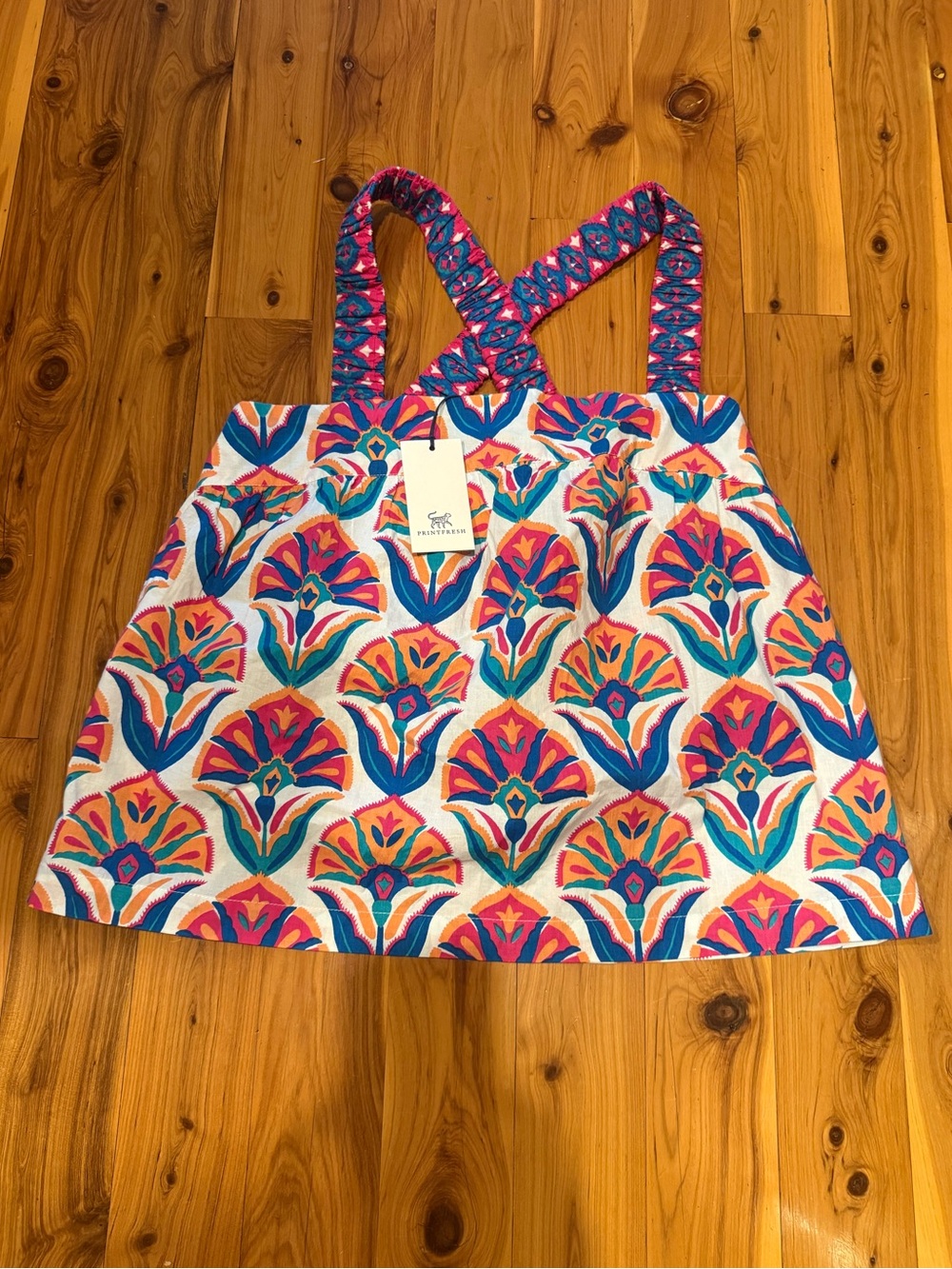NEW⭐️ Printfresh Mila Top vibrant "Geo Floral" pattern fuscia cloud $128